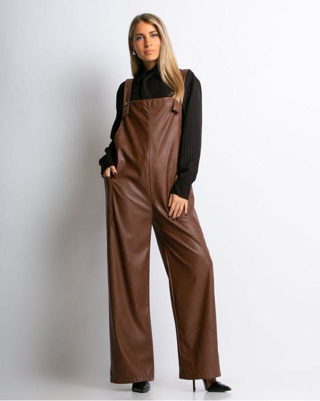 Σαλοπέτα δερματίνη καφέ