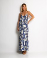 Φόρεμα boho με εμπριμέ σχέδιο navy