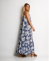 Φόρεμα boho με εμπριμέ σχέδιο navy