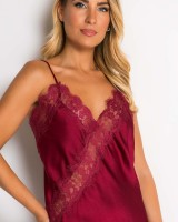 Φόρεμα ασύμμετρο με δαντέλα μπορντώ