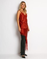 Φόρεμα ασύμμετρο με δαντέλα εκάι