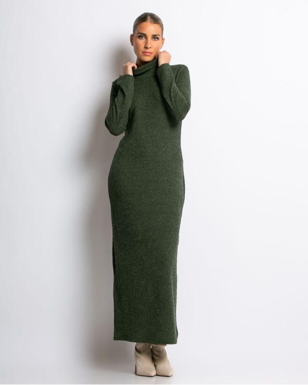 Φόρεμα μακρυμάνικο ζιβάγκο μπεζ