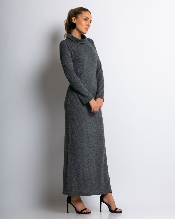 Φόρεμα μακρυμάνικο ζιβάγκο μπεζ