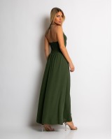 Φόρεμα maxi με cut out χακί Φόρεμα maxi με cut out χακί