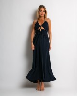 Φόρεμα maxi με cut out navy Φόρεμα maxi με cut out navy