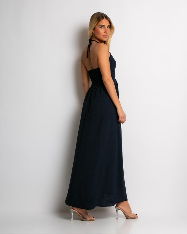 Φόρεμα maxi με cut out navy Φόρεμα maxi με cut out navy