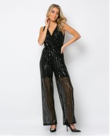 Ολόσωμη φόρμα παγιέτα μαύρη