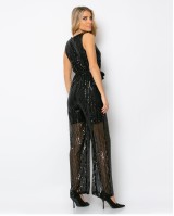 Ολόσωμη φόρμα παγιέτα μαύρη