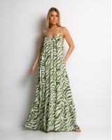 Φόρεμα zebra print λαδί Φόρεμα zebra print λαδί