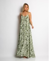 Φόρεμα zebra print λαδί Φόρεμα zebra print λαδί