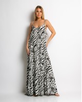 Φόρεμα zebra print μαύρο Φόρεμα zebra print μαύρο