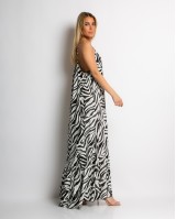 Φόρεμα zebra print μαύρο Φόρεμα zebra print μαύρο