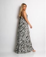 Φόρεμα zebra print μαύρο Φόρεμα zebra print μαύρο