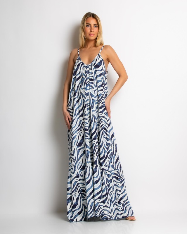 Φόρεμα zebra print navy Φόρεμα zebra print navy