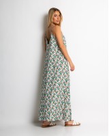 Φόρεμα floral με V πράσινο Φόρεμα floral με V πράσινο