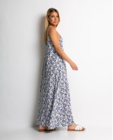 Φόρεμα floral με V μωβ Φόρεμα floral με V μωβ