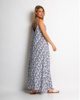 Φόρεμα floral με V μωβ Φόρεμα floral με V μωβ