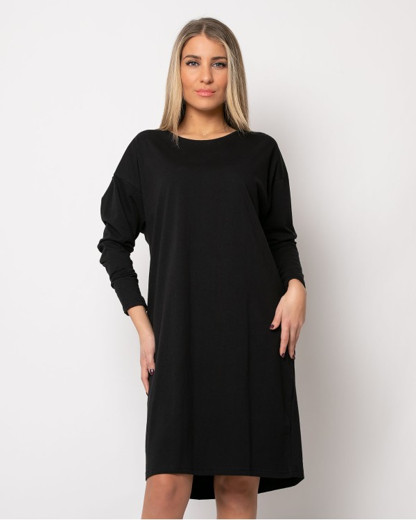 Φόρεμα βαμβακερό oversized μαύρο