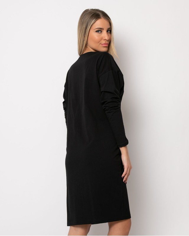 Φόρεμα βαμβακερό oversized μαύρο