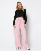 Φόρμα φαρδιά φούτερ αχνούδιαστο ροζ απαλό