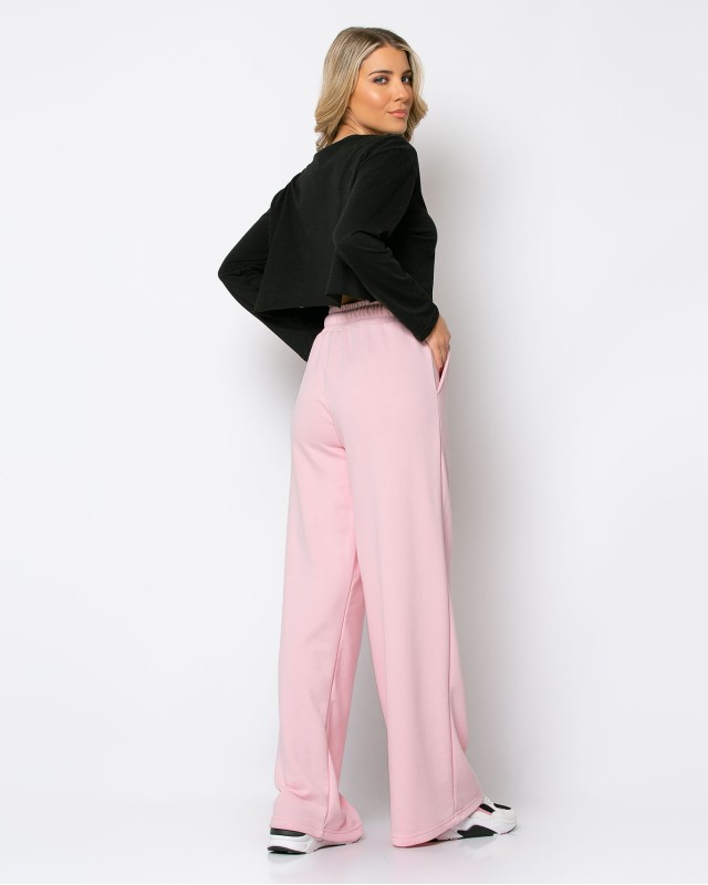 Φόρμα φαρδιά φούτερ αχνούδιαστο ροζ απαλό