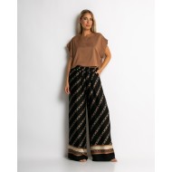 Παντελόνα με chain print μαύρο