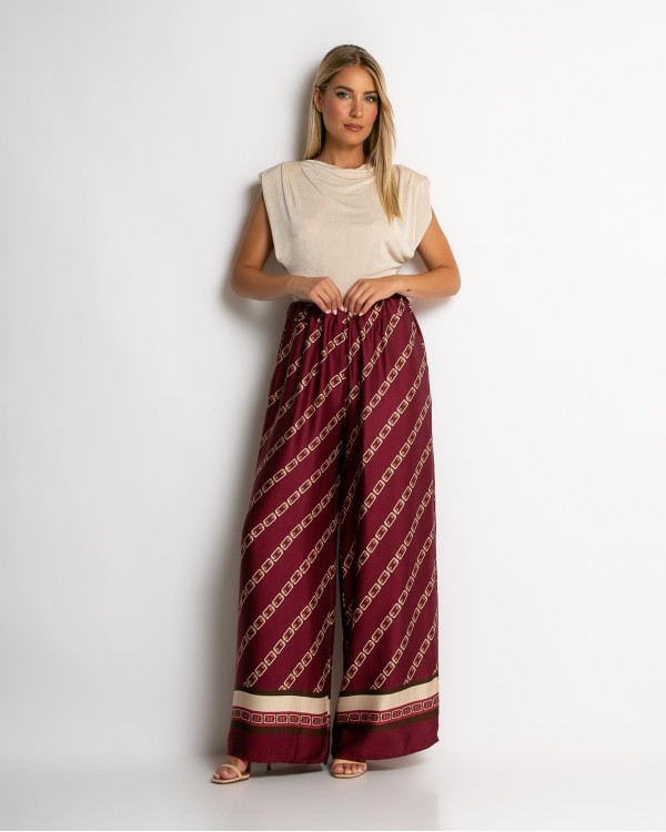 Παντελόνα με chain print μαύρο
