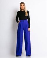 Παντελόνι φαρδύ με πιέτες Cobalt blue