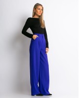 Παντελόνι φαρδύ με πιέτες Cobalt blue