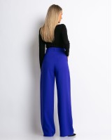 Παντελόνι φαρδύ με πιέτες Cobalt blue