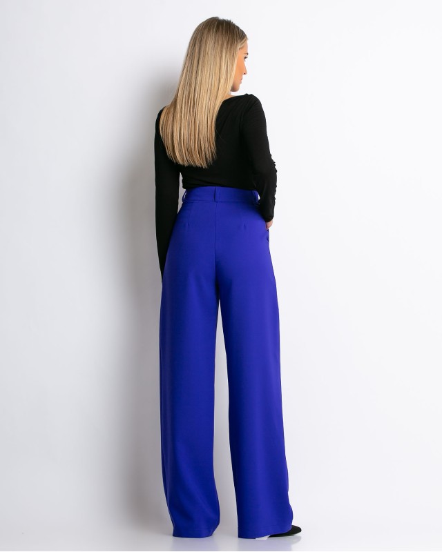 Παντελόνι φαρδύ με πιέτες Cobalt blue