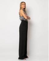 Παντελόνι φαρδύ με πιέτες μαύρο