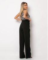 Παντελόνι φαρδύ με πιέτες μαύρο