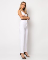 Παντελόνι ψηλόμεσο με πένσες λευκό