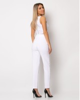 Παντελόνι ψηλόμεσο με πένσες λευκό