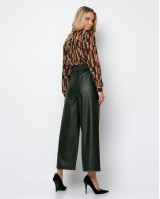 Jupe culotte δερματίνη ψηλόμεσο Μαύρο