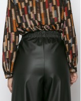 Jupe culotte δερματίνη ψηλόμεσο Μαύρο