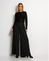 Παντελόνα ψηλόμεση με πιέτες μαύρο