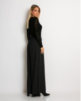 Παντελόνα ψηλόμεση με πιέτες μαύρο