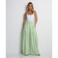 Παντελόνα wide leg με πιέτες μέντα