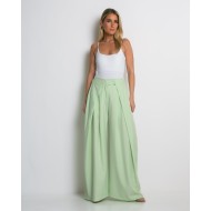 Παντελόνα wide leg με πιέτες μέντα