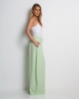 Παντελόνα wide leg με πιέτες μέντα