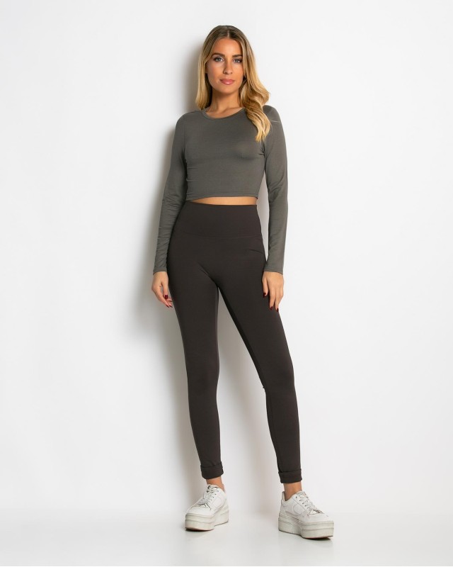 Κολάν ψηλόμεσο με εξωτερικές ραφές ανθρακί