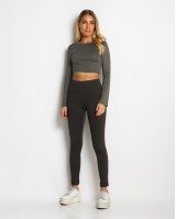 Κολάν ψηλόμεσο με εξωτερικές ραφές ανθρακί