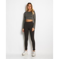 Κολάν ψηλόμεσο με εξωτερικές ραφές ανθρακί