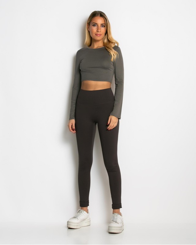 Κολάν ψηλόμεσο με εξωτερικές ραφές ανθρακί