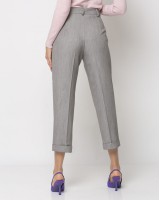 Παντελόνι με πιέτα και ρεβέρ γκρι μελανζέ