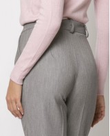 Παντελόνι με πιέτα και ρεβέρ γκρι μελανζέ
