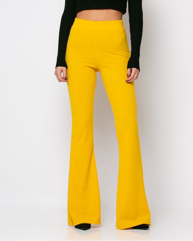 Παντελόνι καμπάνα μουσταρδί