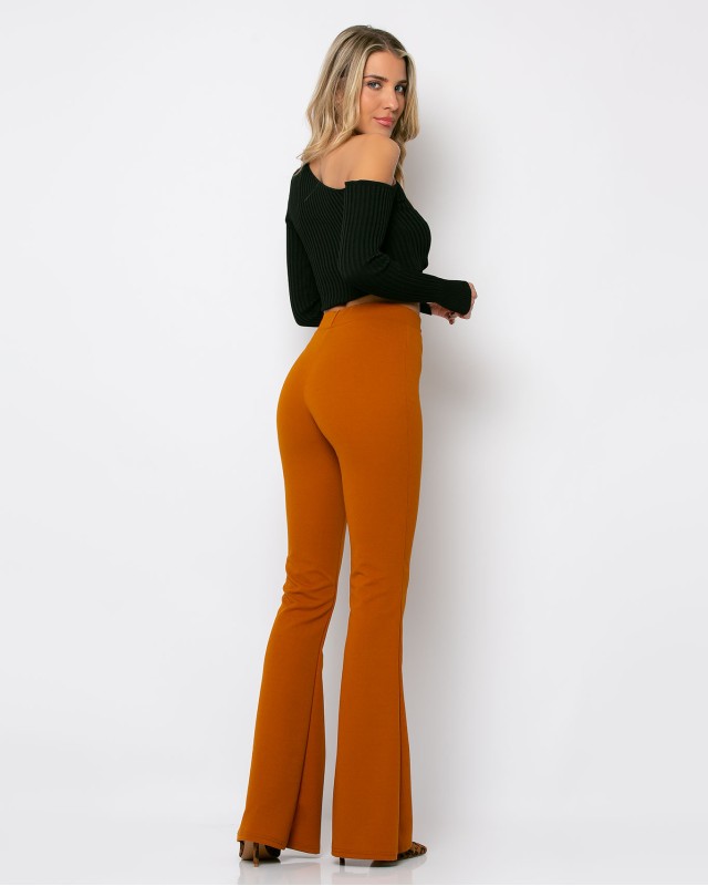 Παντελόνι καμπάνα κανέλα